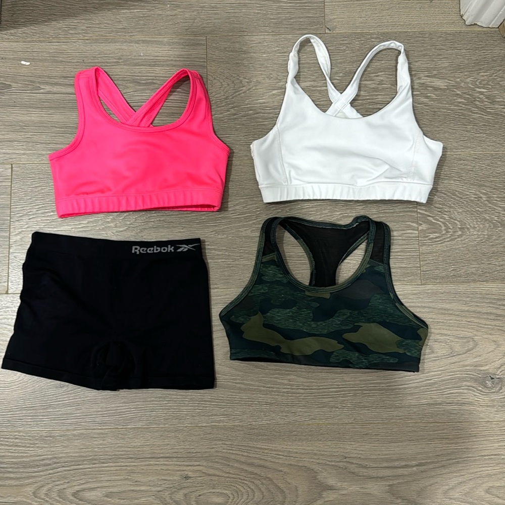 3 sports bra plus reebok spandex, all our size small!